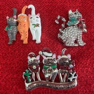 Colorful Cat Brooch Set Lot of 3 brooch brooches cat cats lovers
